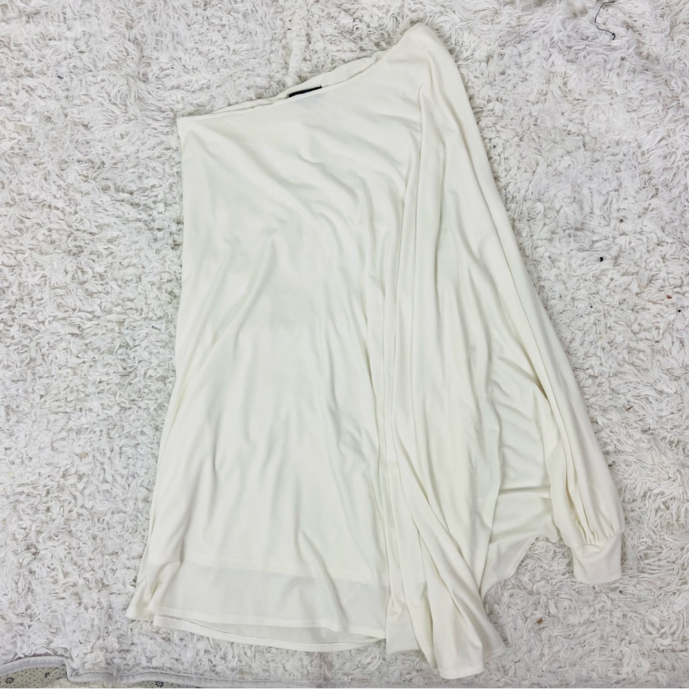 Body language One Shoulder flowy White mini Dress size medium - Picture 8 of 10
